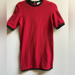 Zara Trafaluc textured red  black dress Sz XS